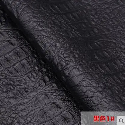 col.1 Black Крокодиловая синтетическая искусственная кожа DIY ткани, имитация мягкой сумки фон украшения стены Водонепроницаемый искусственная кожа, B016 - Цвет: col.1 Black