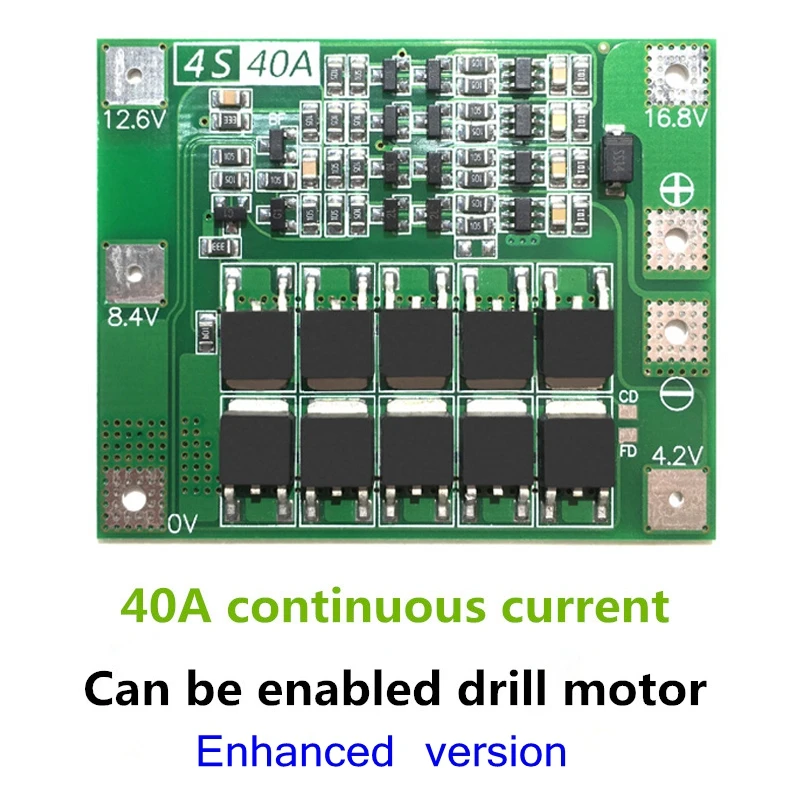 4S 40A литий-ионный модуль зарядного устройства литиевой батареи Защитная плата PCB BMS 18650 Lipo сотовый модуль w/балансир для электродвигателя
