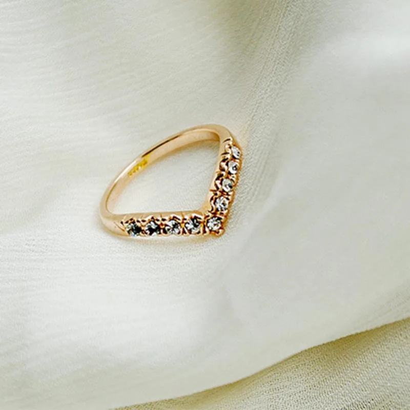 Горячая Распродажа элегантное Золотое свадебное кольцо с кристаллами и горным