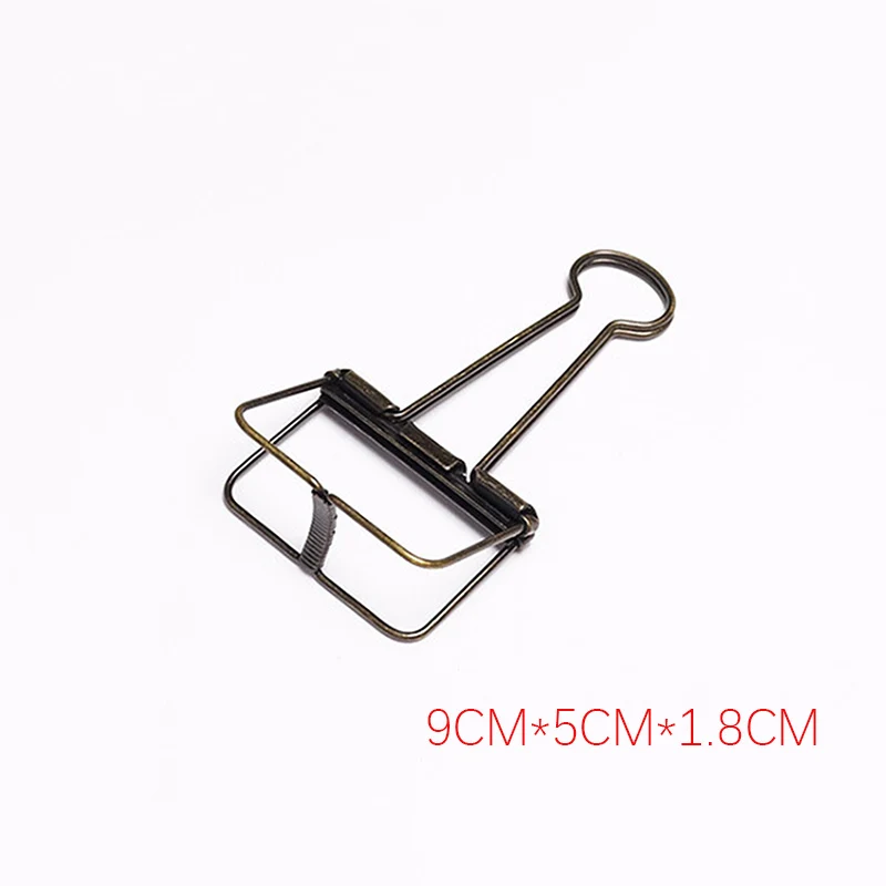 Large - brass Милые кавайные цветные металлические скрепки, скрепки для фото, сообщения, билета, офиса, школы, канцелярские принадлежности, корейские канцелярские принадлежности - Цвет: Large - brass