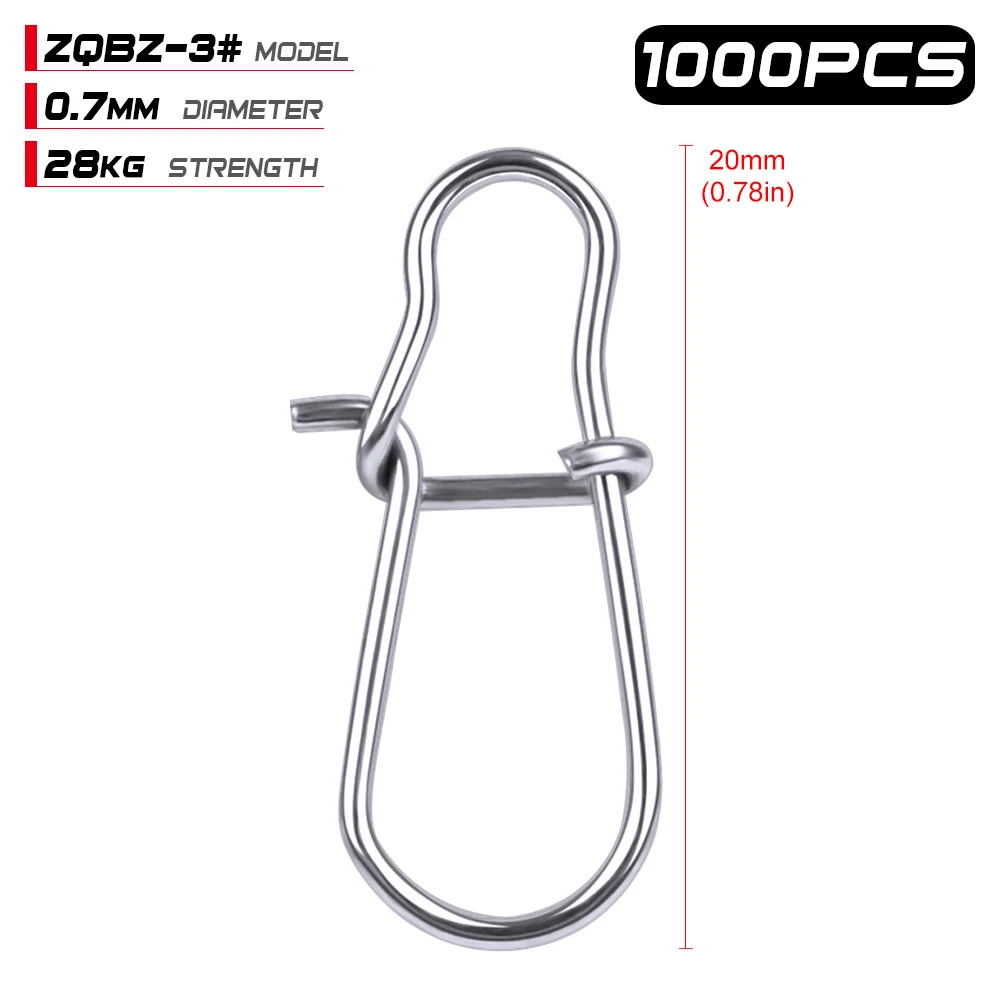 ZQBZ 3 1000 шт. NiceFastlock защелкивающийся рыболовный бочонок, Вертлюг, безопасная защелка 12 мм-33,5 мм, вертлюг 0#-8#, Вертлюги для рыбалки - Цвет: ZQBZ 3