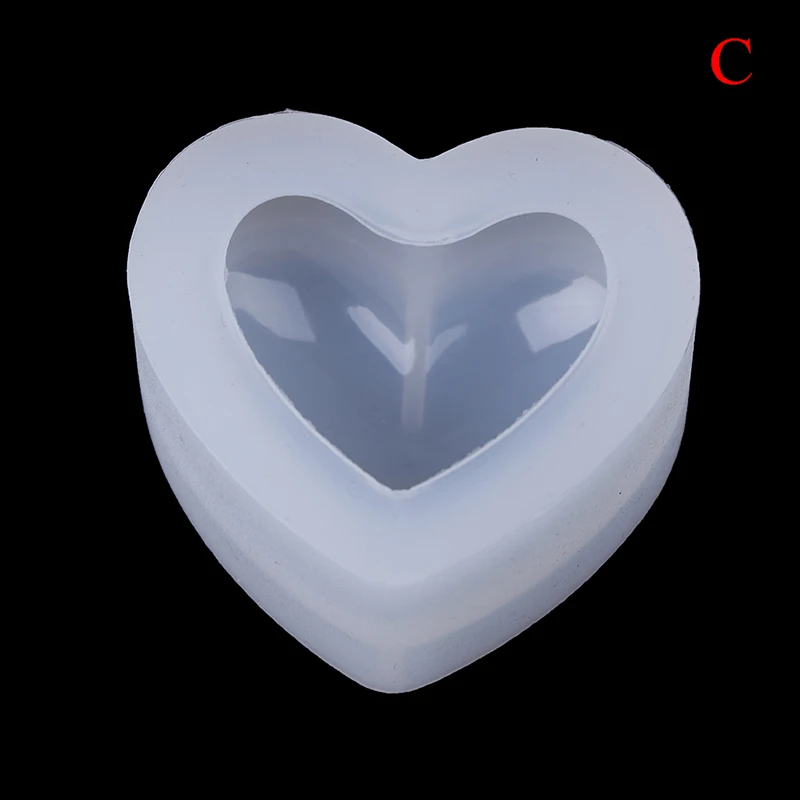 C DIY свечи смолы формы 3D Сердце ароматический гипс пластырь силиконовая форма Любовь силиконовая форма-сердце для украшения автомобиля - Цвет: C