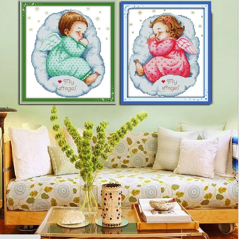 Набор для вышивки крестиком Спящий ангел 11CT 14CT китайская хлопковая вышивка