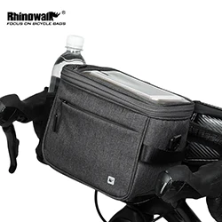 Gray Rhinowalk велосипедная сумка на руль с передней трубкой с Сенсорным Экраном Многофункциональная Сумка через плечо для телефона, камеры, gps контейнерный мешочек - Цвет: Gray