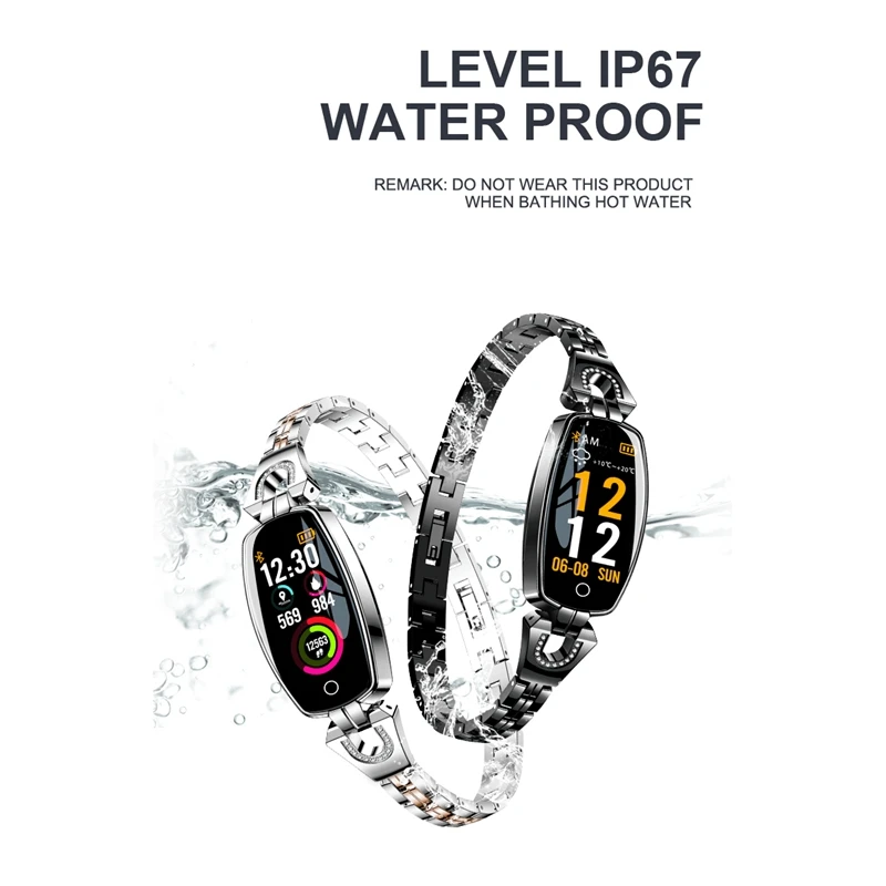 ABGN Hot-H8 women smart wristband Fitness bracelet Heart Rate Monitor blood pressure oxygen band best gift for Lad | Электроника