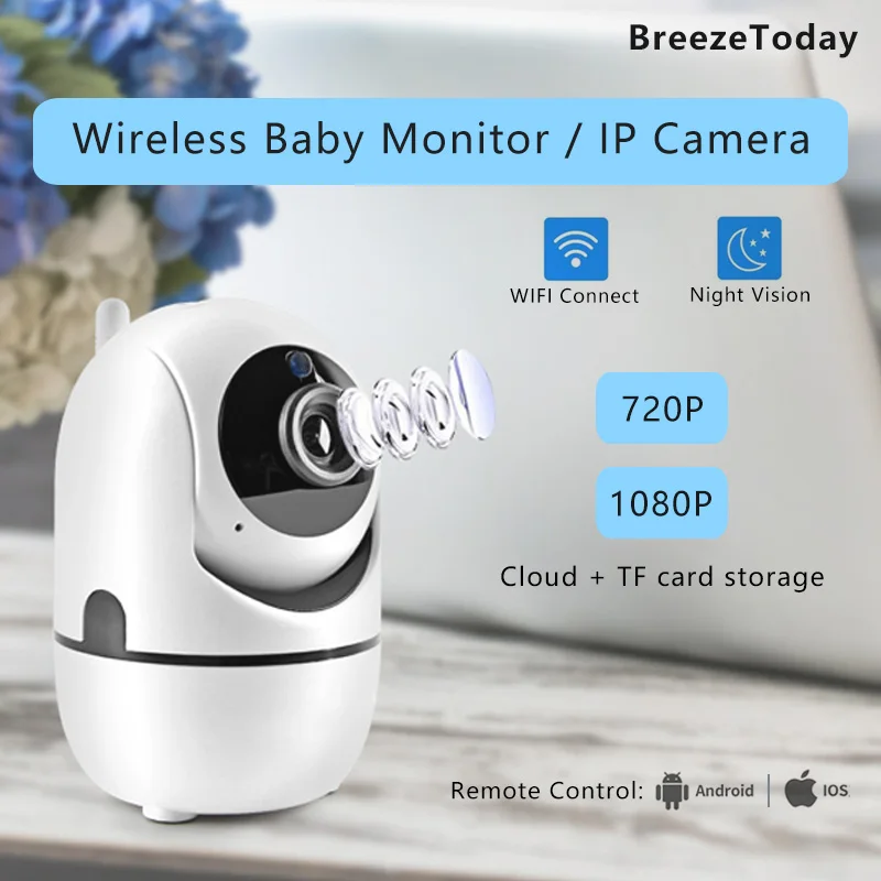 Беспроводная IP камера радионяня домашняя безопасности 1080P 720P ночное видение