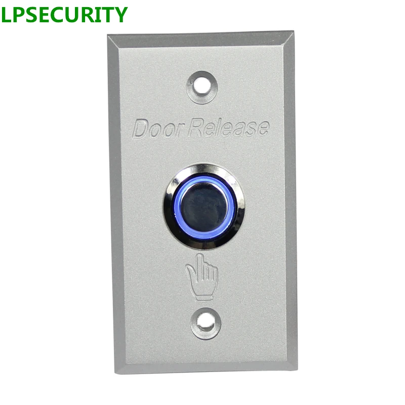LPSECURITY LED indicator backlit door gate lock exit push button switch door release metal alunimum COM NO NC 86*50*33
