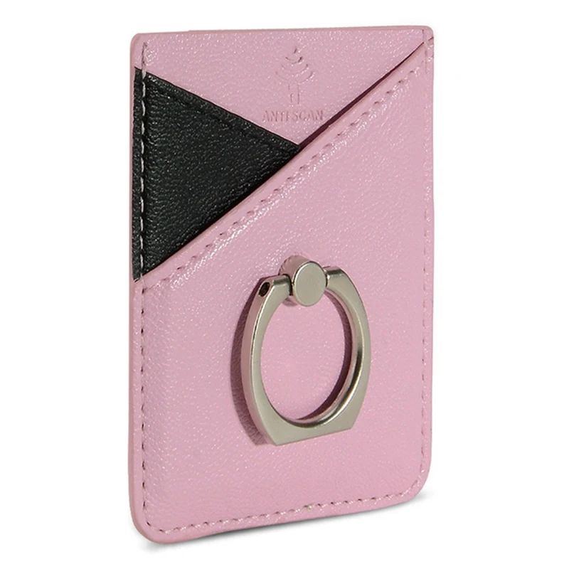 PK Luxury Bling Sequins Leather Card Holder Sticker With Ring Buckle For Universal Mobile Phone - Цвет: PK