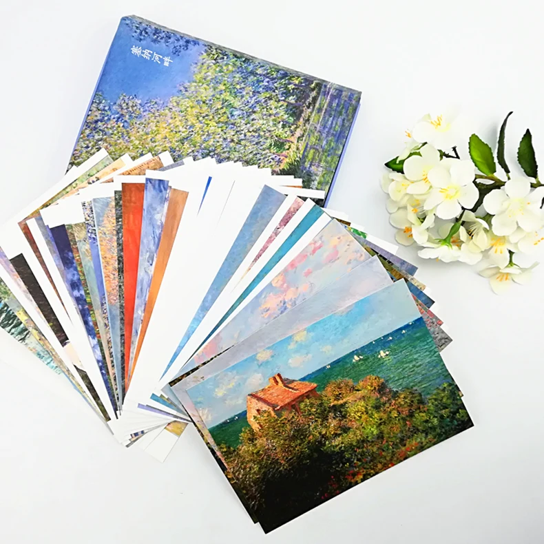 Сена импрессионистская декоративная живопись monet работает красивый пейзаж Риверсайд открытка отправить подарки друзьям и семье