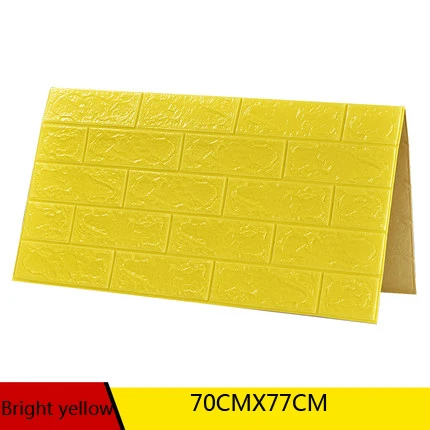 Bright yellow 3D настенные панели, наклейки для гостиной, 3D кирпичные обои для детской комнаты, спальни, домашний декор, 3D настенные покрытия, самоклеющиеся обои - Цвет: Bright yellow