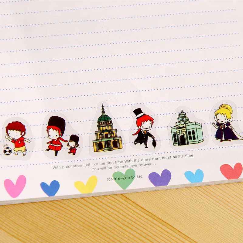 6 шт./лот Дневник для путешествий милая девушка бумажная наклейка творчества