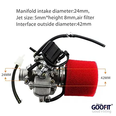 Карбюратор GOOFIT PD24J с воздушным фильтром для GY6 125 куб. См 150 152QMI 157QMJ мотовездеходный