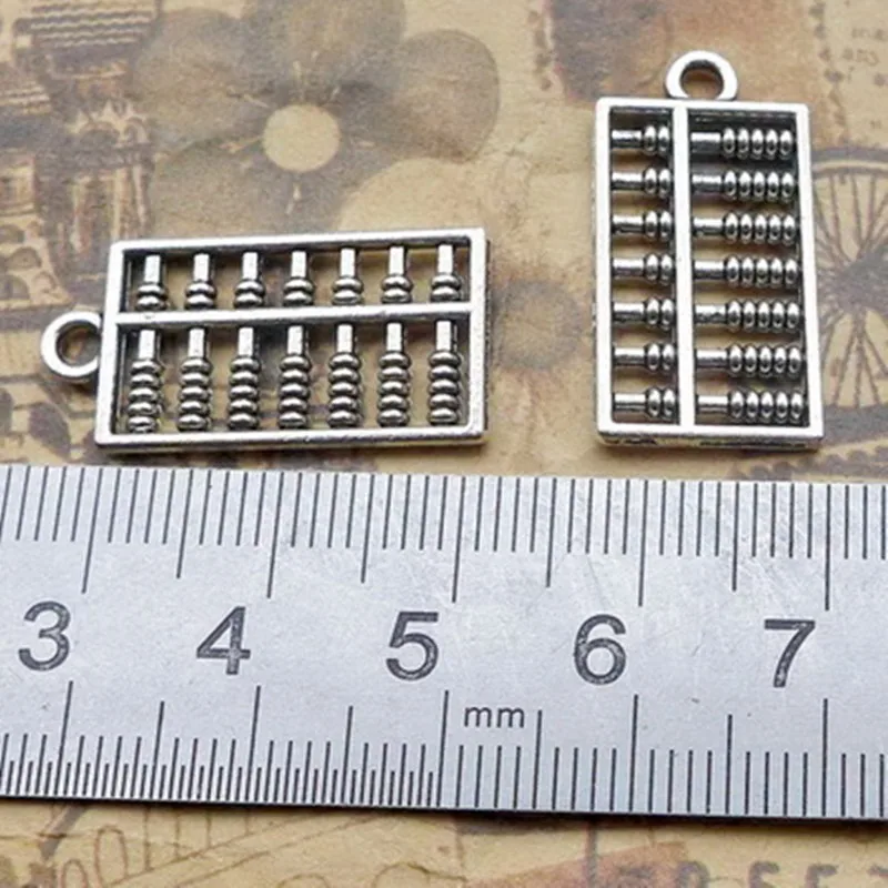 Оптом 30 цинковый сплав металл Math Abacus Подвески для учителя студентов античное