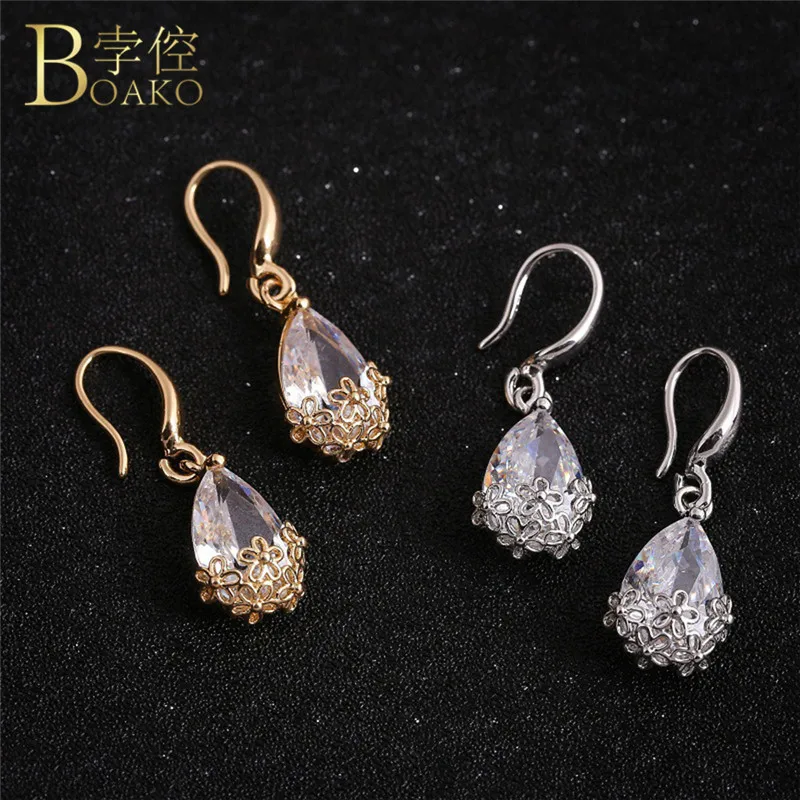 Тренд капли воды в форме австрийских кристаллов серьги-капельки Женские