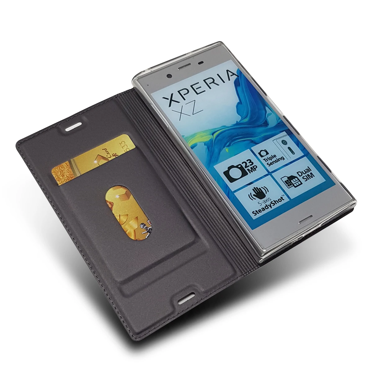 Ультратонкий Магнитный чехол Модный для Sony Xperia XZ XZs футляр карт матовые сенсорные