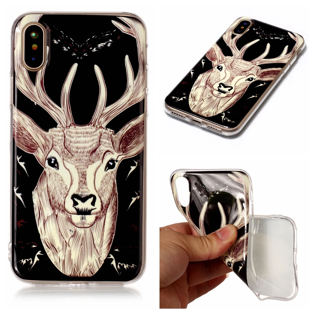 Для iPhone X чехол светящийся TPU Мягкий гель телефон В виде ракушки задняя крышка Coque