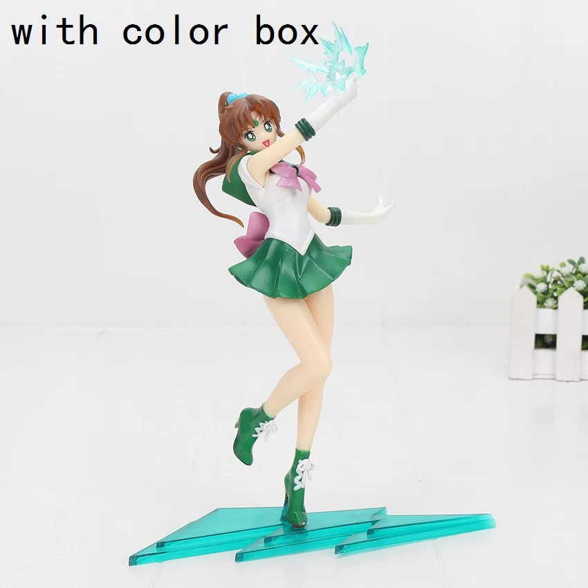 green with box 8 ''20 см Супер рисунок Сейлор Мун игрушки Аниме моряк Марс Юпитер Венера 1/8 ПВХ фигурка Коллекционная модель игрушки - Цвет: green with box
