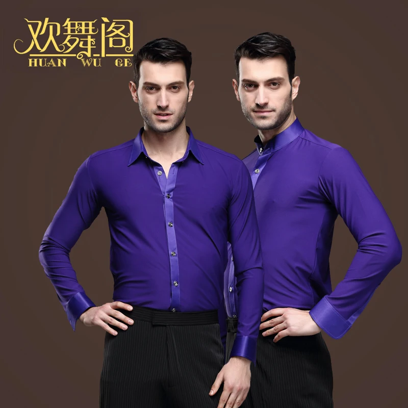Мир моды 2018 для взрослых мужчин с длинным рукавом конкурс танца рубашка Бальные
