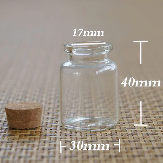 factory 15ml Small Clear Cork Glass Bottles For Wedding Holiday Decoration Christmas Gifts 304017