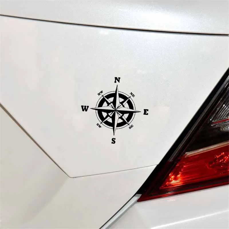 

YJZT 16CM*16CM Compass Decor Vinyl Decal Art Car Sticker Black Silver C10-01143