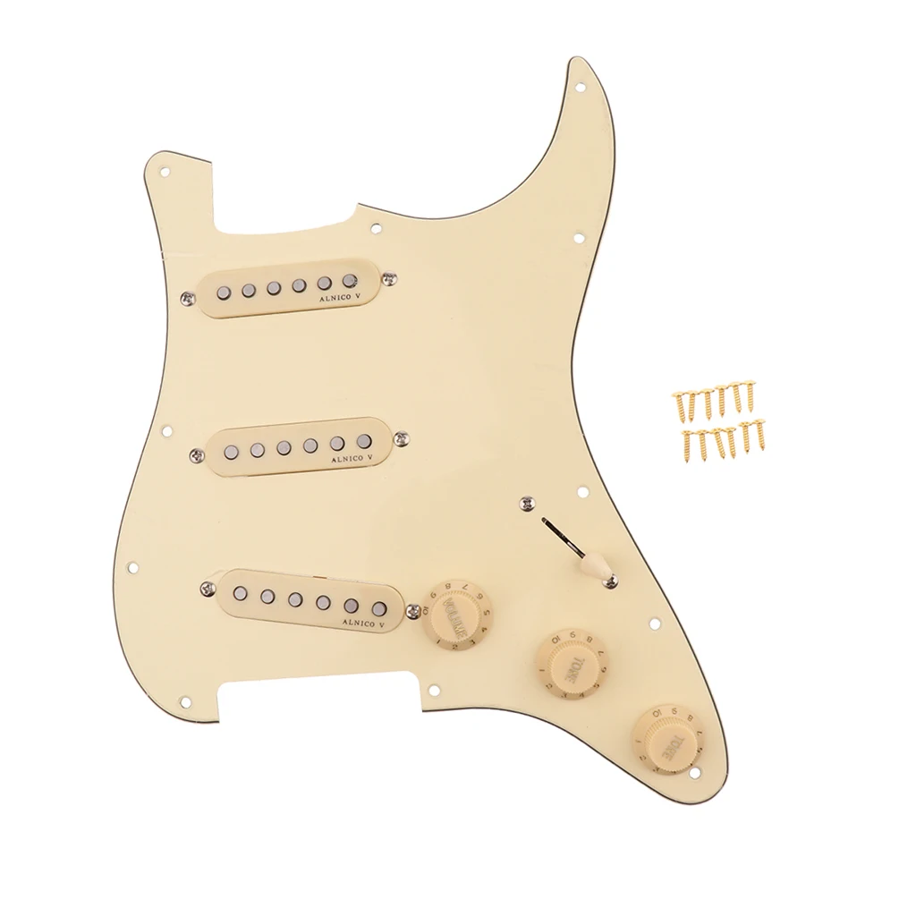 SSS Pickguard загруженные Alnico V пикапы 11 отверстий для Strat ST запасные части гитары