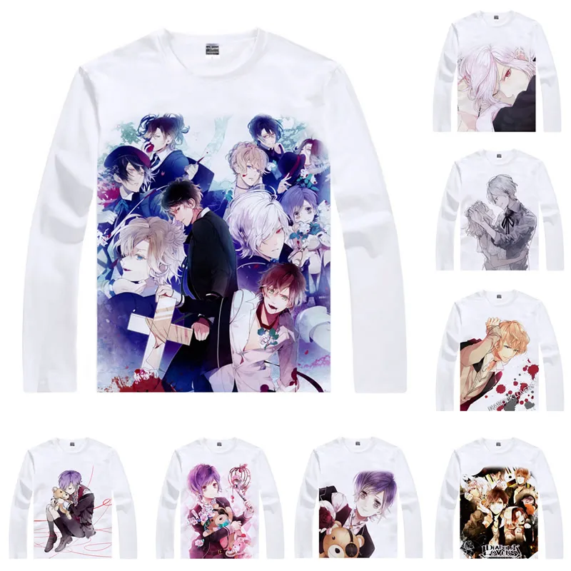 DIABOLIK LOVERS Diaborikku Ravazu футболки Для мужчин в стиле хип хоп с длинными рукавами