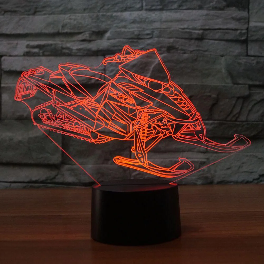 3D светодиодные ночные светильники для лыж снегохода Usb сенсорная кнопка