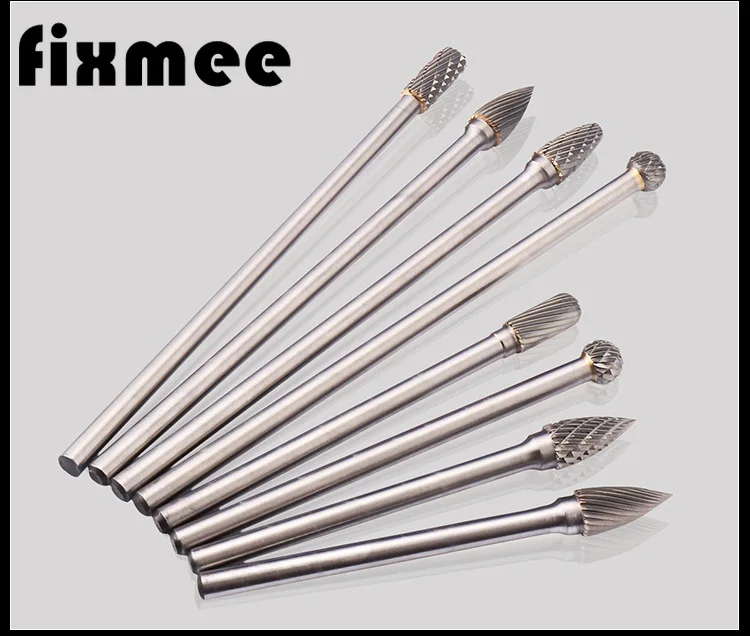 

Carbide Burr 8mm Dia 1/4'' Shank Long Reach Rotary Flie 150mm Double Cut High Efficiency Power Tools