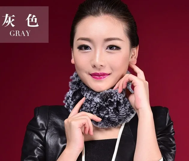 Женские вязаные шарфы из натурального меха кролика на осень/зиму VF0201|scarf ladies|rabbit