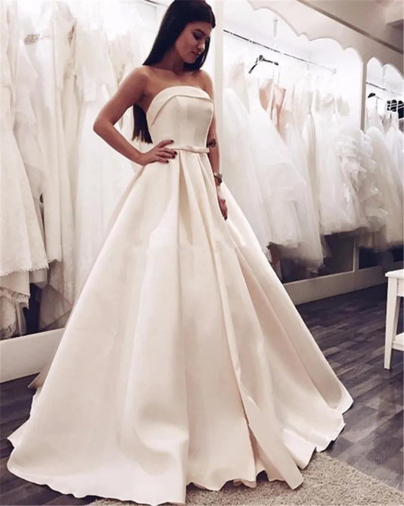 Женское атласное свадебное платье на шнуровке Vestido De Noiva винтажное