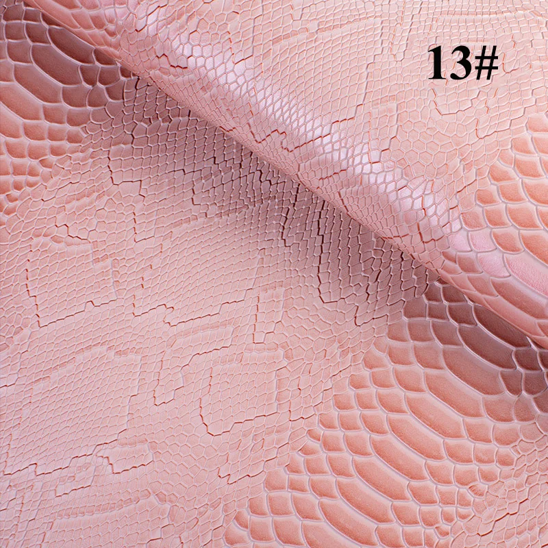 Meetee 45x137 см 1,2 мм Толстая кожаная ткань искусственная синтетическая змеиная кожа ПВХ материал для багажа бумажник ремень DIY Аксессуары - Цвет: 13 pink