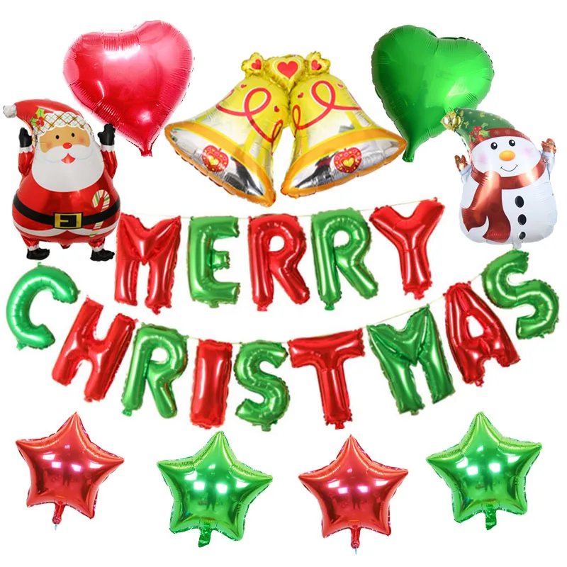 Набор воздушных шаров в виде надписи &quotMerry Christmas&quot 23 шт. | Дом и сад