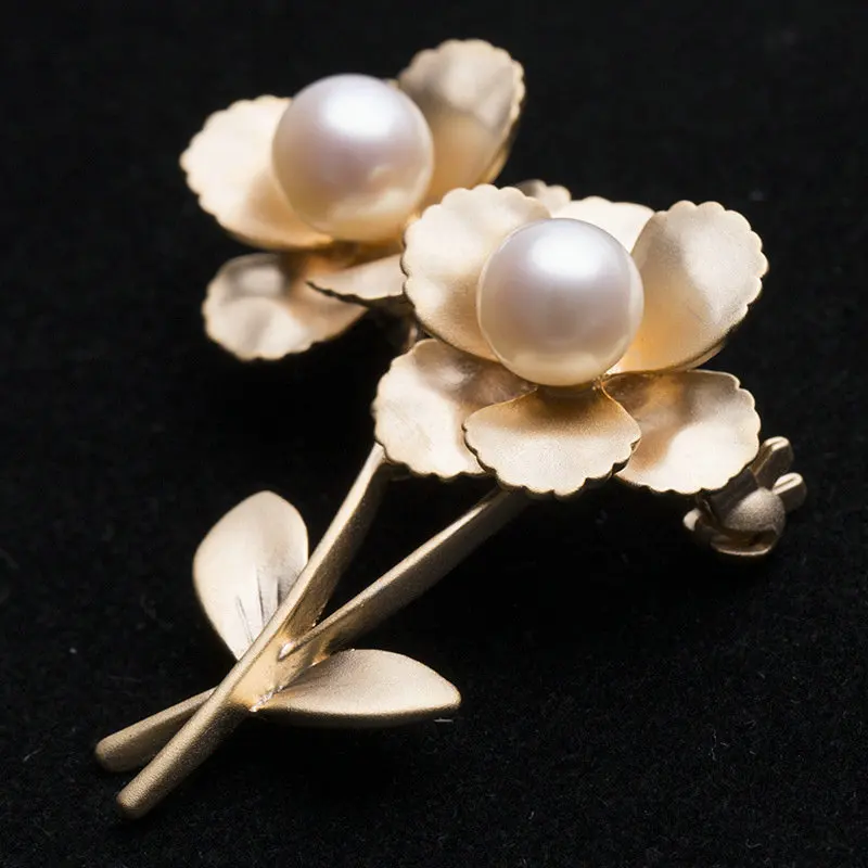 Изысканная Посеребренная Брошь с искусственным жемчугом заколка на шарф