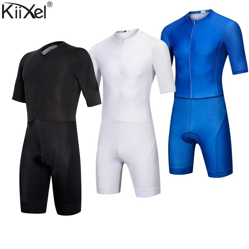 KiiXel Одноцветный триатлон спортивный костюм для велоспорта облегающий с длинными