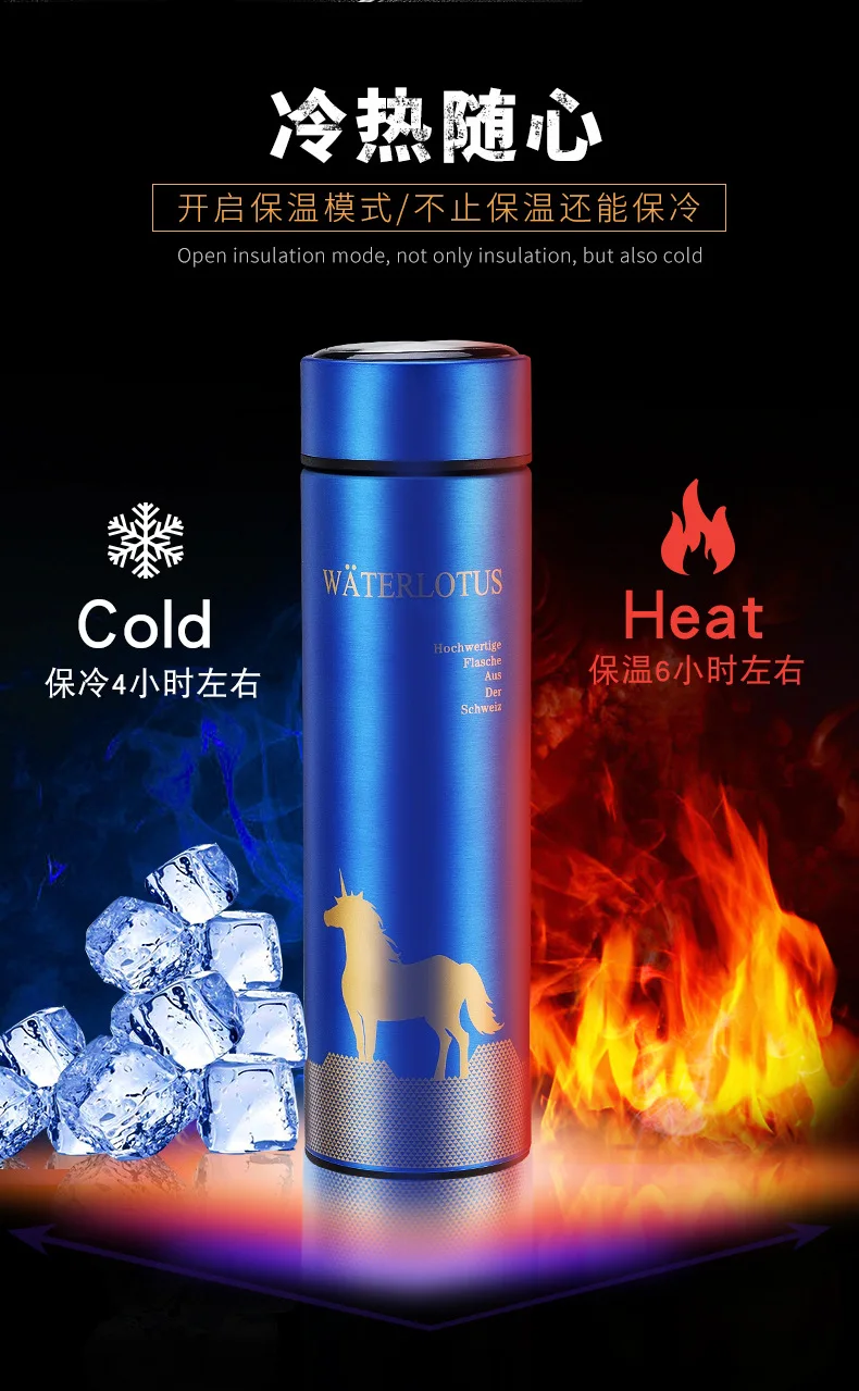 Портативная офисная бутылка для воды из нержавеющей стали 304 термобутылка дома и офиса питья с 5 часами