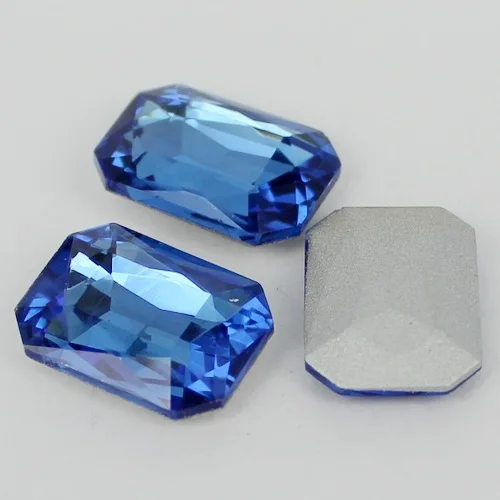 Бесплатная доставка! Голубой цвет прямоугольник заостренный задний стеклянный