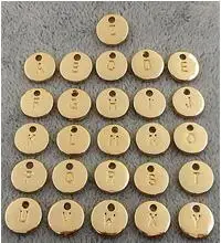 Gold Plated Высокое качество 130 шт./лот 10 мм бирка Шарм двухсторонняя Captital письмо золото начальный алфавит подвески от A до Z - Окраска металла: Gold Plated