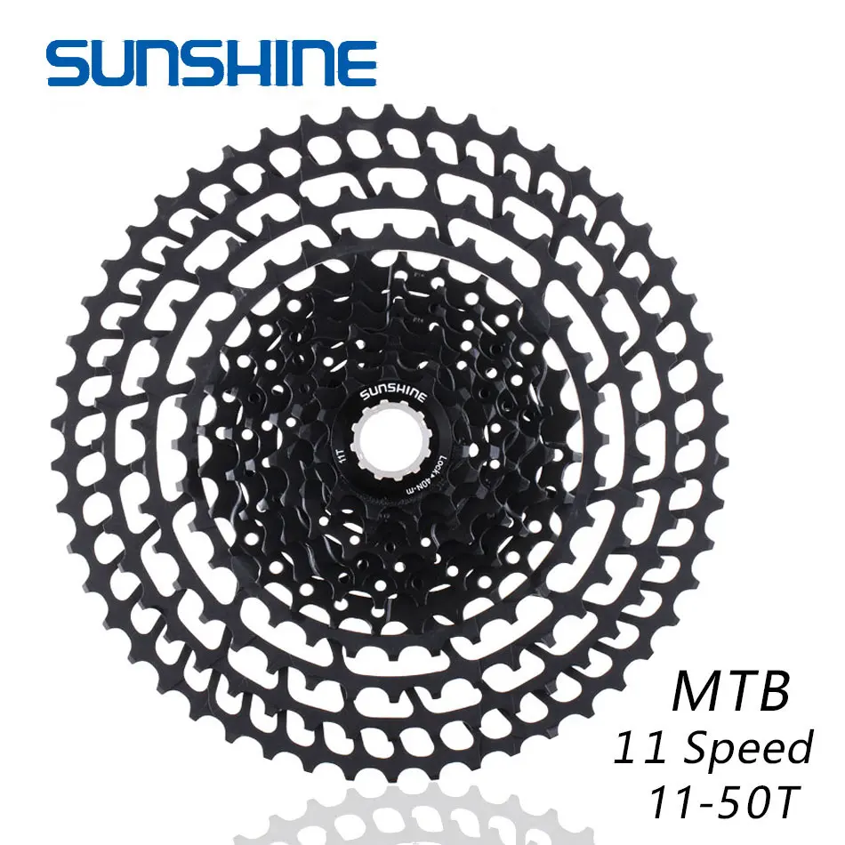 11S 11-50T Black SUNSHNE MTB 11 скоростей 11-50 т кассета 365 г Сверхлегкий велосипед свободного хода 11 Т Запчасти для велосипеда горный для Shimano M9000 M8000 M7000 - Цвет: 11S 11-50T Black