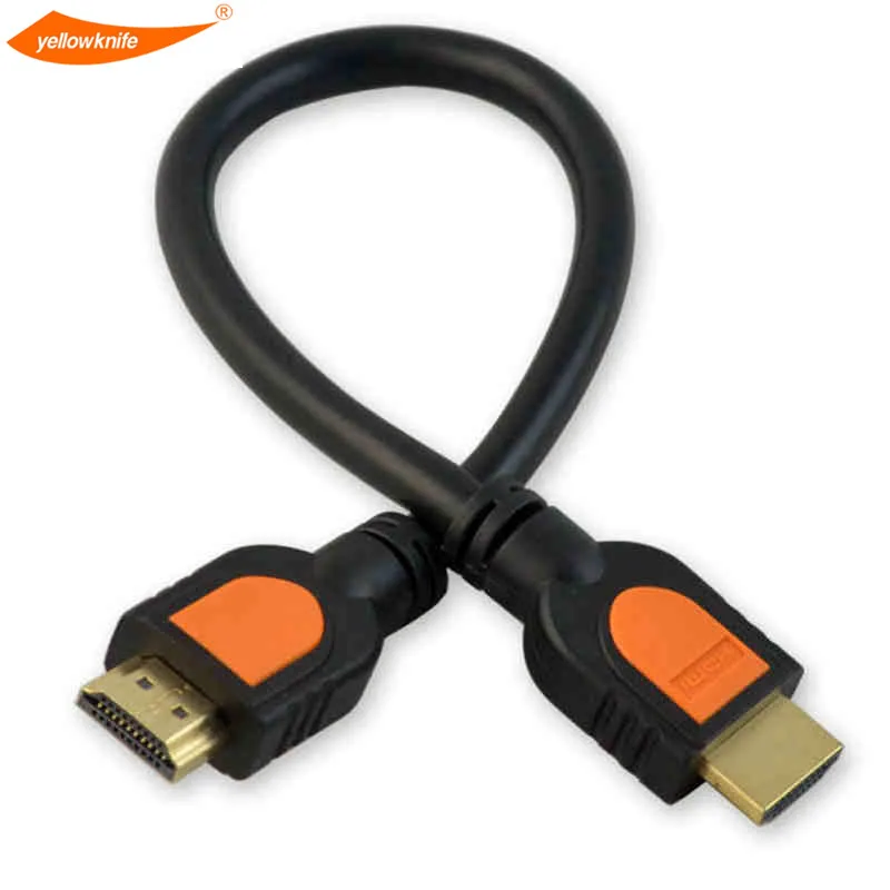 Желтый кабель Kinfe HDMI Папа папа 30 см 4k короткий 4K 1080P 3D для PS3 проектор HD