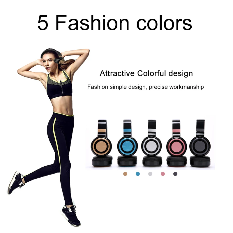 Складные бас стерео Bluetooth наушники спортивные беспроводные головная повязка