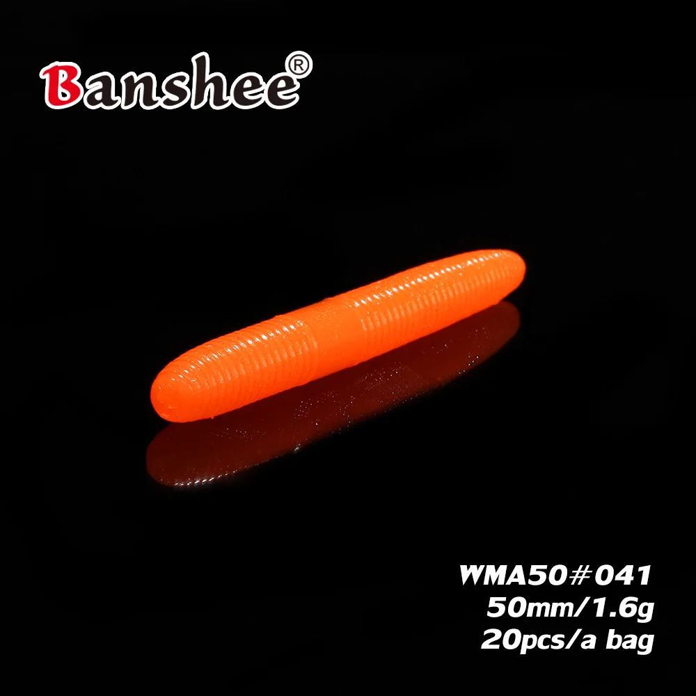 WMA50 Worm Soft Bait Lure Swimbait 1.6g/ 50mm 20pcs/lot Plastic Fake lifelike Walleye bass Artificial fishing for Wacky Jig | Спорт и