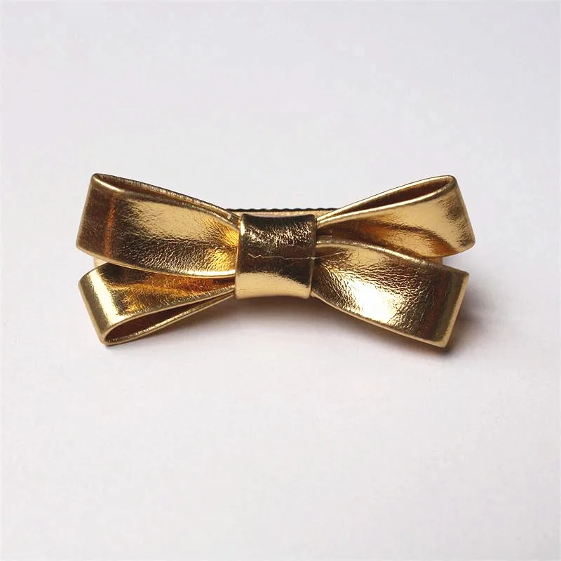 20 шт./лот заколки для волос из искусственной кожи с бантом девочек Симпатичные