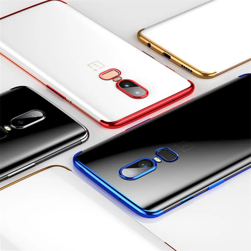 Ultra Thin Soft Transparent TPU Case For Oneplus 6t clear plating bumper cover for 6 t One Plus Phone Capa | Мобильные телефоны и