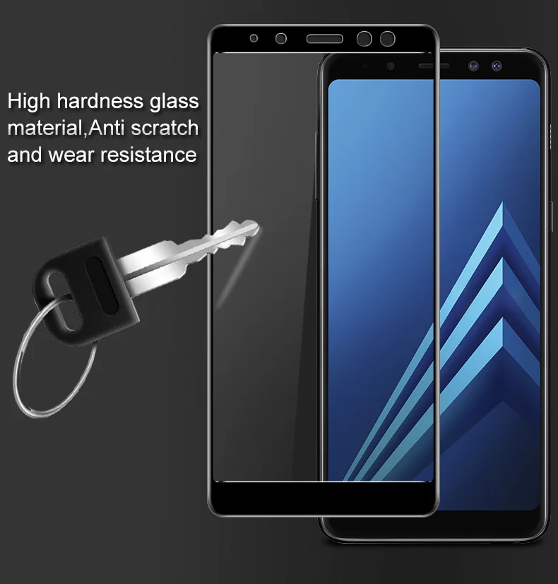 Закаленное стекло с полным клеем и покрытием для Samsung Galaxy A8 2018 защитная пленка
