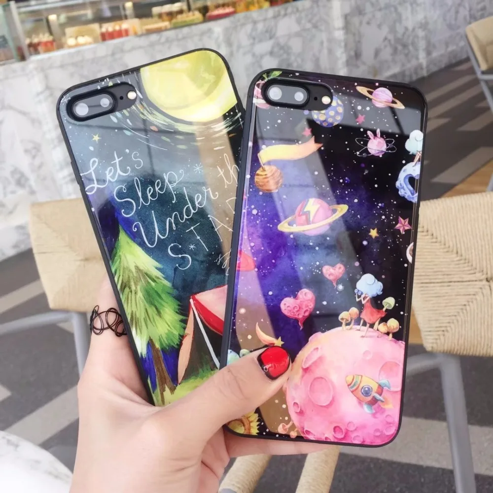Космос планета чехол для телефона iphone 7 Plus Стекло мягкий силиконовый