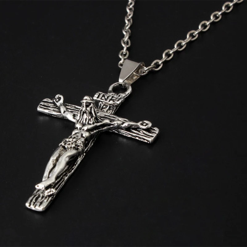 INRI подвесной крест с распятием ожерелье золото/серебро цепочка из нержавеющей