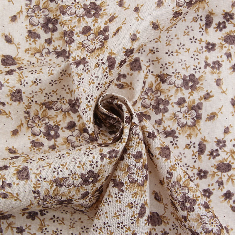 Кофе Цвет Цветочный Лоскутная плотная хлопок ткань швейный Текстиль Ткань для