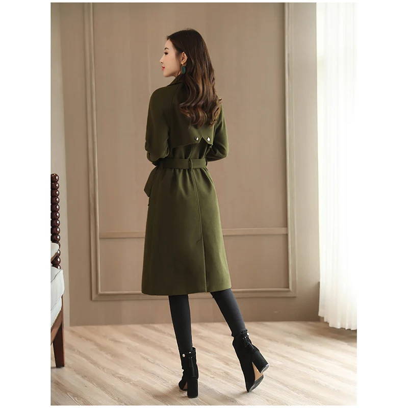 Зимнее новое шерстяное пальто Женская мода Темперамент Леди Большой размер