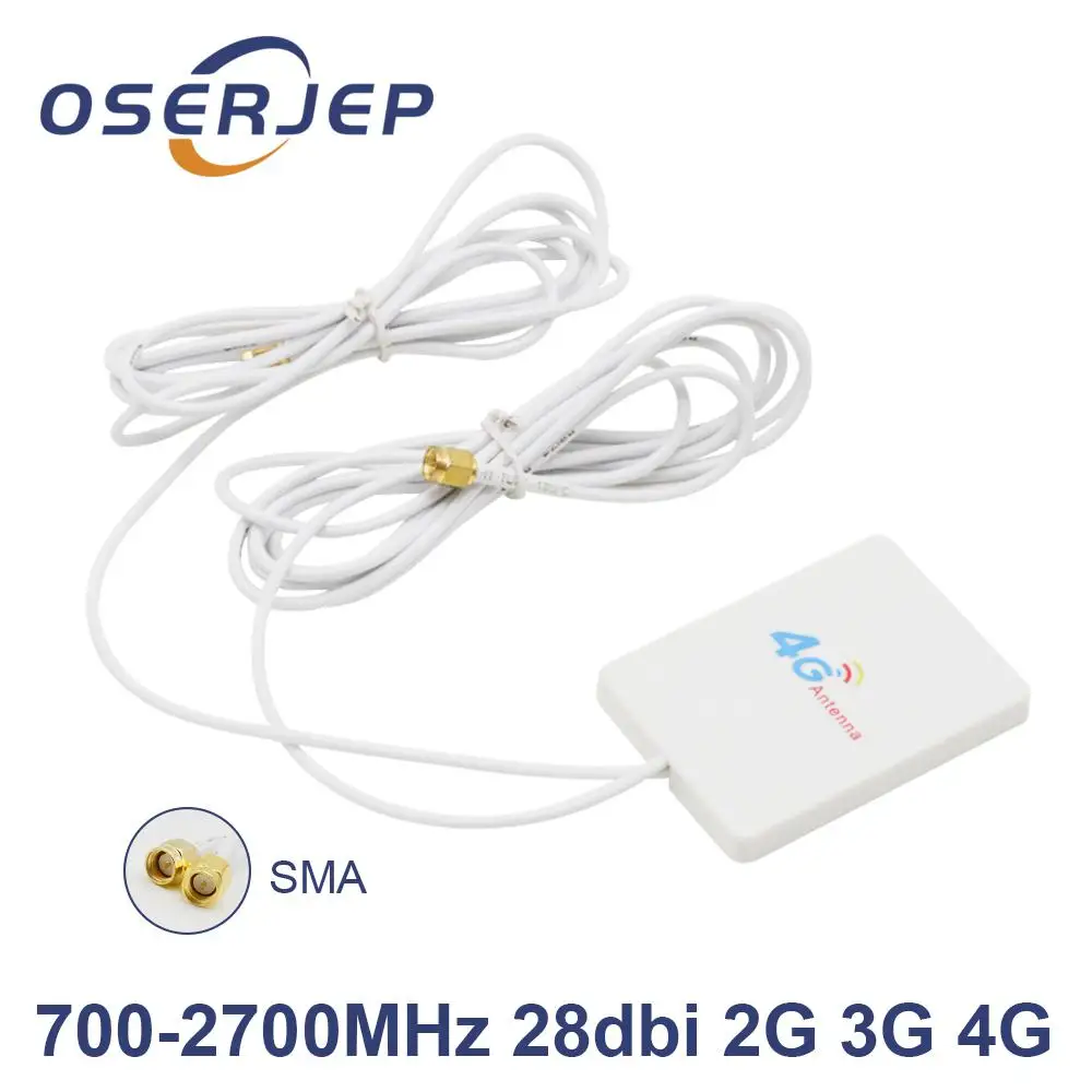 Crc9 Ts9 Sma 4g Lte панель с антенной разъем 3g 4g маршрутизатор Anetnna с 3 м кабелем для huawei 3g 4g Lte маршрутизатор модем антенна - Цвет: 2x SMA Connector