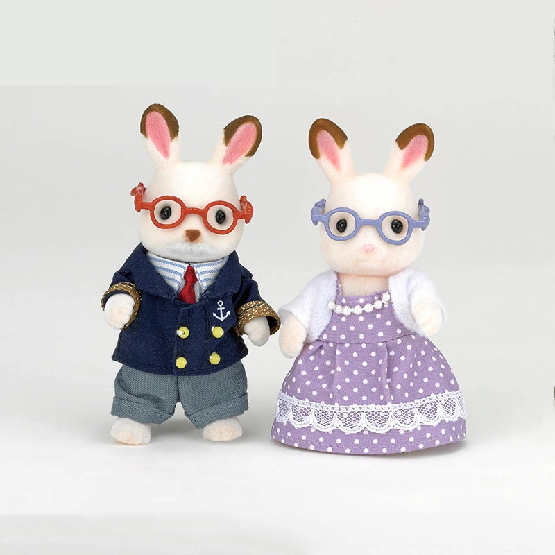Sylvanian Family пушистый кукольный домик с животными фигура шоколадный кролик дедушка